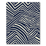 Zigzag Wave Black White Geometric Area Rug
