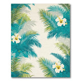 ODIKA Tropical Palm Leaf & Hibiscus Washable Low Pile Area Rug