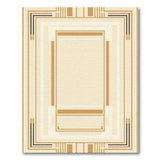 Geometric Framed Beige Area Rug