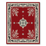 Red Ornate Red Persian Floral Medallion Rug