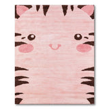 Cute Pink Cartoon Tiger Shag Area Rug