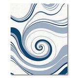 Swirling Navy Blue Spiral Abstract Area Rug