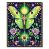 ODIKA Mystical Luna Moth Washable Area Rug - Low Pile, Non-Slip & Pet Friendly