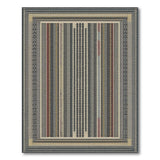 Modern Geometric Striped Area Rug in Grey Black