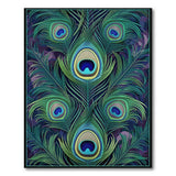 Peacock Feather Blue Teal Washable Area Rug