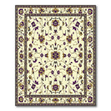 Purple Floral Persian Area Rug with Gold Accents