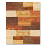 Rustic Wood Plank Patchwork Area Rug