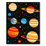 Solar System Planets Stars Kids Cartoon Rug