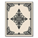 Ornate Black White Persian Medallion No. 31 Rug