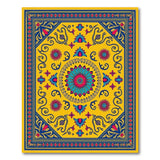 Vibrant Yellow Persian Floral Medallion Rug