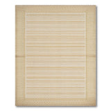 Coastal Beach Beige Striped Woven Area Rug with Braided Border