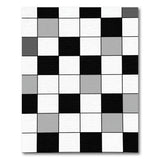 Abstract Black White Grid Area Rug