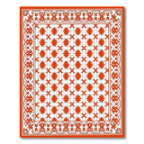 Red Starflower Lattice Area Rug