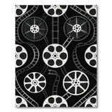 Cinematic Film Reel Black White Area Rug