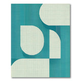 Teal Ivory Curved Geometric Area Rug