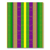 Vibrant Purple Green Gold Striped Tribal Rug