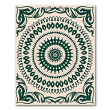 Vintage Green Floral Mandala Area Rug