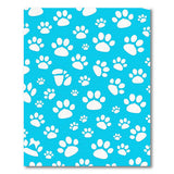 Playful White Paw Print Blue Area Rug