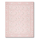 ODIKA Vintage Pink Floral Washable Rug - Low Pile Non-Slip Traditional Area Rug