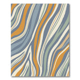 Abstract Wave Blue Orange Area Rug