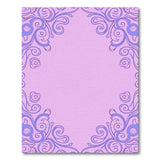 Purple Floral Swirl Border Area Rug