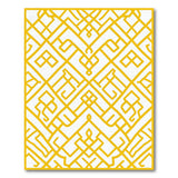 Yellow Intricate Geometric Lattice Rug
