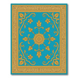 Teal Blue Ornate Medallion Persian Rug