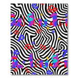 Abstract Animal Print Bold Funky Letters Rug