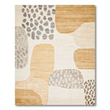 Abstract Area Beige and Neutral Abstract Organic Shapes Beige Area Rug