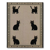 Black Cat Silhouette Persian Area Rug
