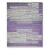 Purple Gray Geometric Striped Area Rug