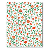 Vibrant Red Daisy Floral Pattern Area Rug