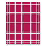 Red White Plaid Grid Area Rug