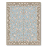 Ornate Blue Acanthus Leaf Vintage Area Rug