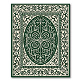 Ornate Emerald Green Persian Medallion Green Rug
