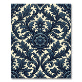 Floral Vintage Blue and Teal Navy Blue Damask Floral Area Rug