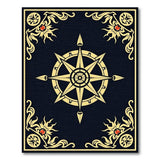 Ornate Golden Compass Rose Area Rug