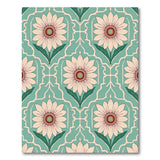Teal Floral Lattice Area Rug