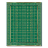 Emerald Green Gold Geometric Trellis Area Rug
