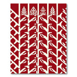 Red Geometric Fir Tree Lattice Area Rug