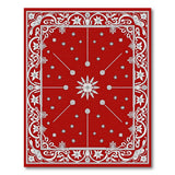 Ornate Snowflake Floral Red Area Rug