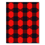 Bold Red Black Hexagon Geometric Area Rug