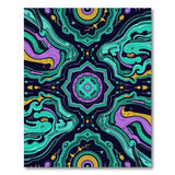 Hypnotic Teal Mandala Tribal Area Rug
