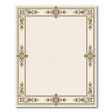Beige and Neutral Ornate Gold Floral Border Area Rug