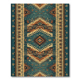 Teal Southwestern Geometric Runner Rug