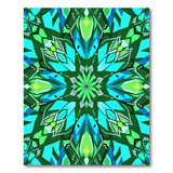 Teal Green Geometric Mandala Area Rug