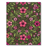 Vibrant Hibiscus Mandala Floral Area Rug