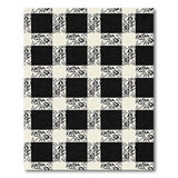Black White Vine Grid Area Rug