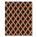Bold Orange Navy Geometric Trellis Area Rug