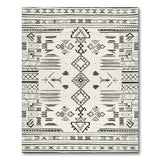 Geometric Black White Heritage Tribal Geometric Rug